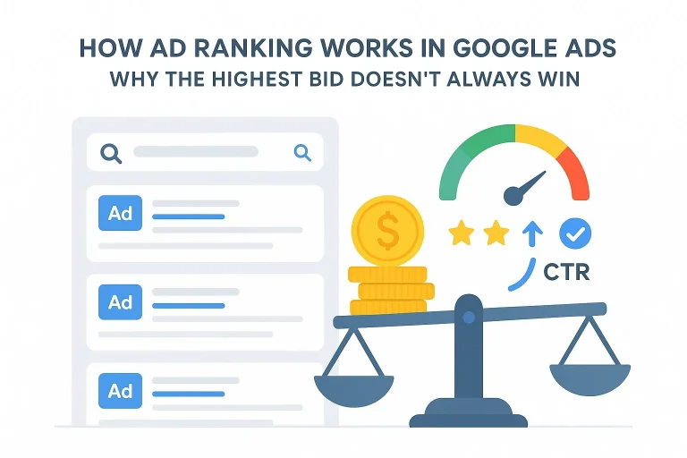 Jak działa ranking reklam w Google Ads - dlaczego nie zawsze wygrywa najwyższa stawka